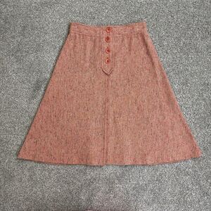 Vintage Tami Skirt Womens 8 Pink Tweed A-Line Midi High Waist Made USA Union